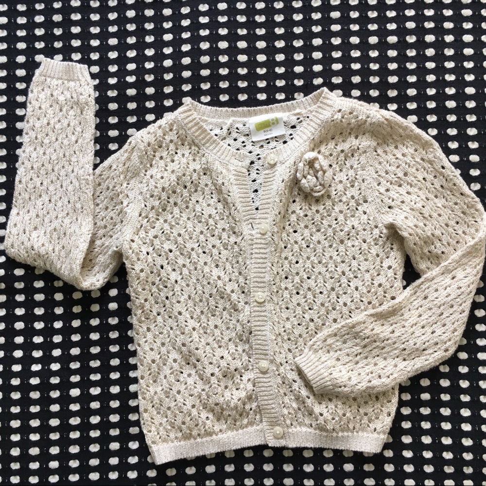 Knit white and gold sweater
